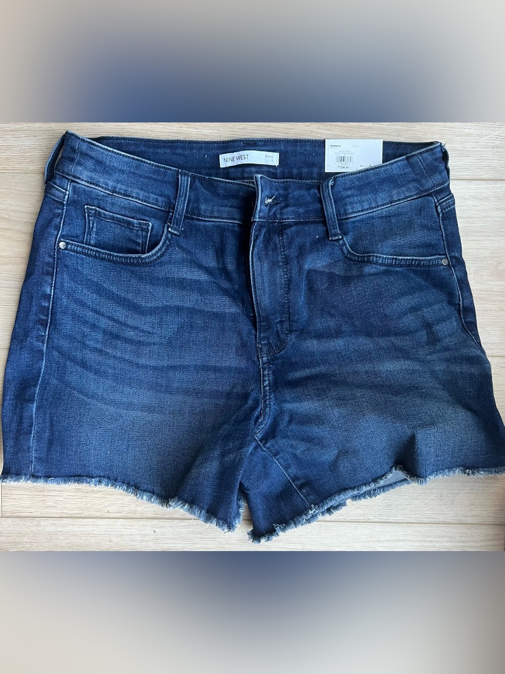 Nine West Indigo Denim Frayed Hem Women's Shorts